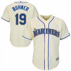 Youth Majestic Seattle Mariners 19 Jay Buhner Replica Cream Alternate Cool Base MLB Jersey 