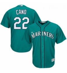 Youth Majestic Seattle Mariners 22 Robinson Cano Authentic Teal Green Alternate Cool Base MLB Jersey