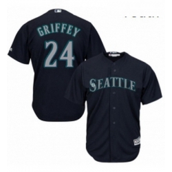 Youth Majestic Seattle Mariners 24 Ken Griffey Replica Navy Blue Alternate 2 Cool Base MLB Jersey