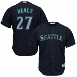 Youth Majestic Seattle Mariners 27 Ryon Healy Replica Navy Blue Alternate 2 Cool Base MLB Jersey 