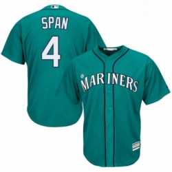 Youth Majestic Seattle Mariners 4 Denard Span Authentic Teal Green Alternate Cool Base MLB Jersey 