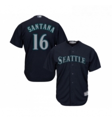 Youth Seattle Mariners 16 Domingo Santana Replica Navy Blue Alternate 2 Cool Base Baseball Jersey 