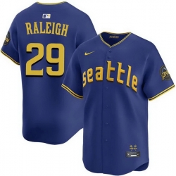 Youth Seattle Mariners  29 Cal Raleigh Navy Limited Stitched Jersey
