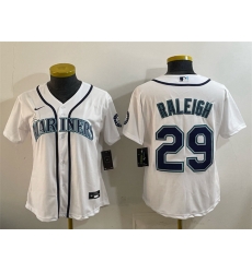 Youth Seattle Mariners 29 Cal Raleigh White Cool Base Stitched Baseball Jersey