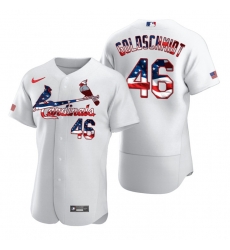 Men St.Louis Cardinals 46 Paul Goldschmidt White USA Flag Fashion Nike Cool Base Jersey