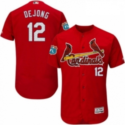 Mens Majestic St Louis Cardinals 12 Paul DeJong Red Alternate Flex Base Authentic Collection MLB Jersey