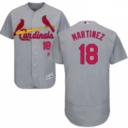 Mens Majestic St Louis Cardinals 18 Carlos Martinez Grey Road Flex Base Authentic Collection MLB Jersey