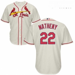 Mens Majestic St Louis Cardinals 22 Mike Matheny Replica Cream Alternate Cool Base MLB Jersey