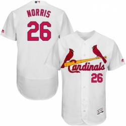 Mens Majestic St Louis Cardinals 26 Bud Norris White Home Flex Base Authentic Collection MLB Jersey