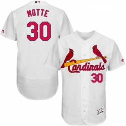 Mens Majestic St Louis Cardinals 30 Jason Motte White Home Flex Base Authentic Collection MLB Jersey