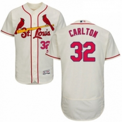 Mens Majestic St Louis Cardinals 32 Steve Carlton Cream Alternate Flex Base Authentic Collection MLB Jersey