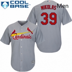 Mens Majestic St Louis Cardinals 39 Miles Mikolas Replica Grey Road Cool Base MLB Jersey 