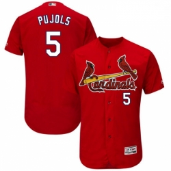 Mens Majestic St Louis Cardinals 5 Albert Pujols Red Alternate Flex Base Authentic Collection MLB Jersey