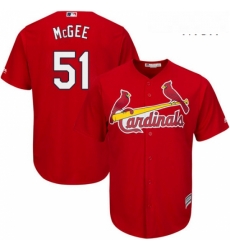 Mens Majestic St Louis Cardinals 51 Willie McGee Replica Red Alternate Cool Base MLB Jersey