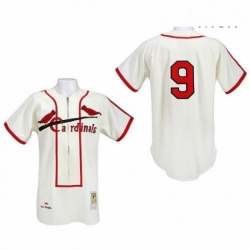 Mens Mitchell and Ness St Louis Cardinals 9 Roger Maris Replica Cream Throwback MLB Jersey