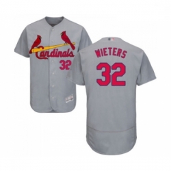 Mens St Louis Cardinals 32 Matt Wieters Grey Road Flex Base Authentic Collection Baseball Jersey