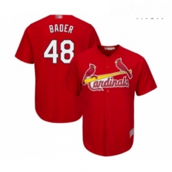 Mens St Louis Cardinals 48 Harrison Bader Replica Red Cool Base Baseball Jersey 