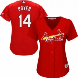 Womens Majestic St Louis Cardinals 14 Ken Boyer Authentic Red Alternate Cool Base MLB Jersey