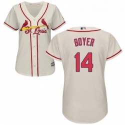 Womens Majestic St Louis Cardinals 14 Ken Boyer Replica Cream Alternate Cool Base MLB Jersey