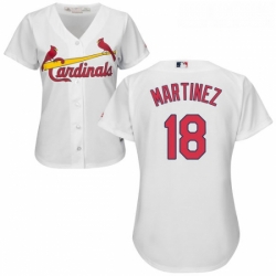 Womens Majestic St Louis Cardinals 18 Carlos Martinez Replica White Home Cool Base MLB Jersey