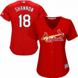 Womens Majestic St Louis Cardinals 18 Mike Shannon Authentic Red Alternate Cool Base MLB Jersey