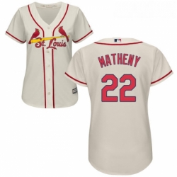 Womens Majestic St Louis Cardinals 22 Mike Matheny Authentic Cream Alternate Cool Base MLB Jersey