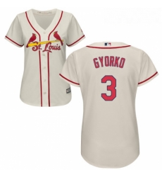 Womens Majestic St Louis Cardinals 3 Jedd Gyorko Replica Cream Alternate Cool Base MLB Jersey