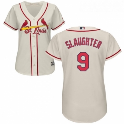 Womens Majestic St Louis Cardinals 9 Enos Slaughter Authentic Cream Alternate Cool Base MLB Jersey