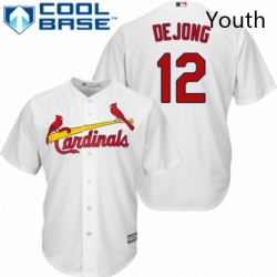 Youth Majestic St Louis Cardinals 12 Paul DeJong Replica White Home Cool Base MLB Jersey 