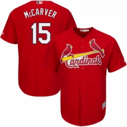 Youth Majestic St Louis Cardinals 15 Tim McCarver Replica Red Alternate Cool Base MLB Jersey