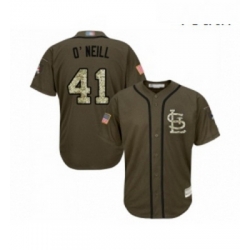 Youth St Louis Cardinals 41 Tyler O Neill Authentic Green Salute to Service Baseball Jersey 