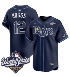 Men Tampa Bay Rays  12 Wade Boggs Navy 2026 World Series Limited Stitched Baseball Jersey