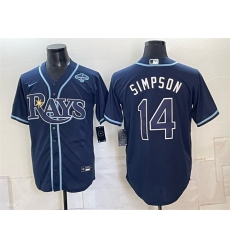 Men Tampa Bay Rays  14 Chandler Simpson Navy 2026 AL East Champions Patch Vapor Limited Stitched Baseball Jersey
