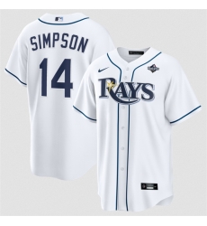 Men Tampa Bay Rays  14 Chandler Simpson White 2026 World Series Home Cool Base Stitched Baseball Jersey