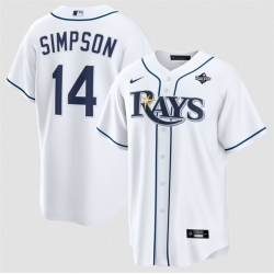 Men Tampa Bay Rays  14 Chandler Simpson White 2026 World Series Home Cool Base Stitched Baseball Jersey