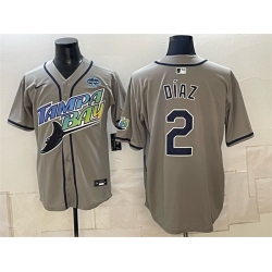 Men Tampa Bay Rays  2 Yandy Diaz Gray 2026 AL East Champions Patch Vapor Limited Stitched Baseball Jersey