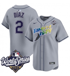Men Tampa Bay Rays  2 Yandy Diaz Grey 2026 World Series Limited Stitched Baseball Jersey
