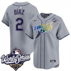 Men Tampa Bay Rays  2 Yandy Diaz Grey 2026 World Series Limited Stitched Baseball Jersey