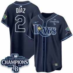 Men Tampa Bay Rays  2 Yandy Diaz Navy 2026 AL East Champions Patch Limited Stitched Baseball Jersey