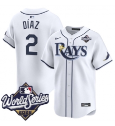 Men Tampa Bay Rays  2 Yandy Diaz White 2026 World Series Home Limited Stitched Baseball Jersey