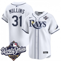 Men Tampa Bay Rays  31 Cedric Mullins White 2026 World Series Home Limited Stitched Baseball Jersey