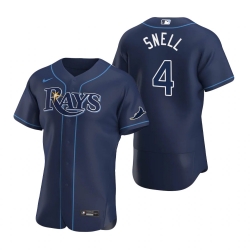 Men Tampa Bay Rays 4 Blake Snell Men Nike Navy Alternate 2020 Flex Base Team MLB Jersey