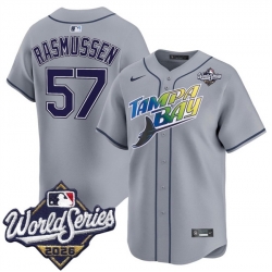 Men Tampa Bay Rays  57 Drew Rasmussen Grey 2026 World Series Limited Stitched Baseball Jersey