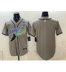 Men Tampa Bay Rays Blank Gray 2026 AL East Champions Patch Vapor Limited Stitched Baseball Jersey