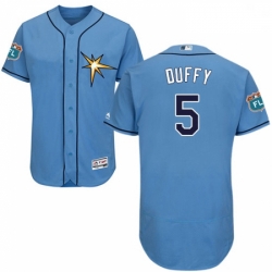 Mens Majestic Tampa Bay Rays 5 Matt Duffy Light Blue Flexbase Authentic Collection MLB Jersey