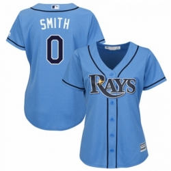 Womens Majestic Tampa Bay Rays 0 Mallex Smith Replica Light Blue Alternate 2 Cool Base MLB Jersey 