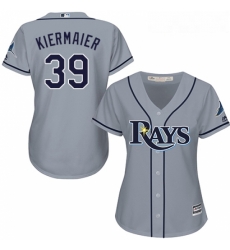 Womens Majestic Tampa Bay Rays 39 Kevin Kiermaier Replica Grey Road Cool Base MLB Jersey