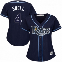 Womens Majestic Tampa Bay Rays 4 Blake Snell Replica Navy Blue Alternate Cool Base MLB Jersey 