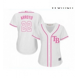 Womens Tampa Bay Rays 22 Christian Arroyo Replica White Fashion Cool Base Baseball Jersey 