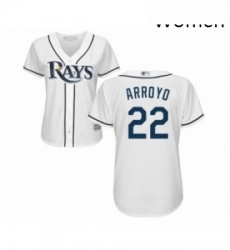 Womens Tampa Bay Rays 22 Christian Arroyo Replica White Home Cool Base Baseball Jersey 